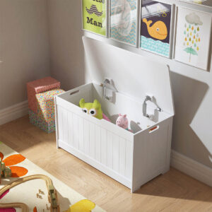Детска Ракла за Играчки и Пейка 2 в 1 Дървена JWTR-3086 WHITE
