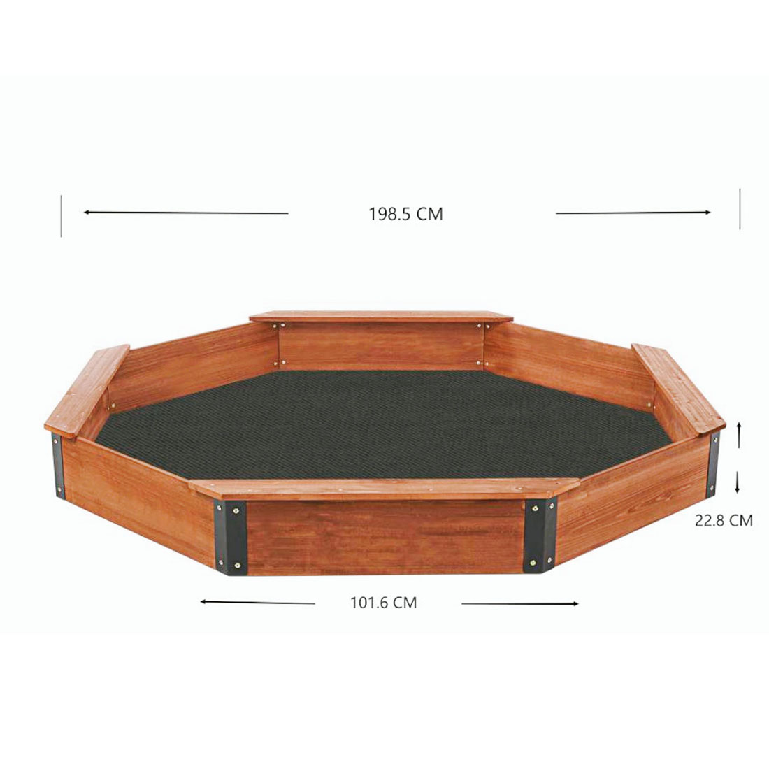 Голям Детски Пясъчник, Дървен OCTAGON, 199х199х23 см. 2433 - Image 3