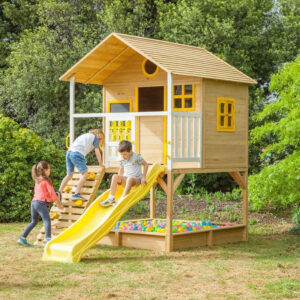 Детска Къща GINGER HOME с Пясъчник и Пързалка, Дървена C225