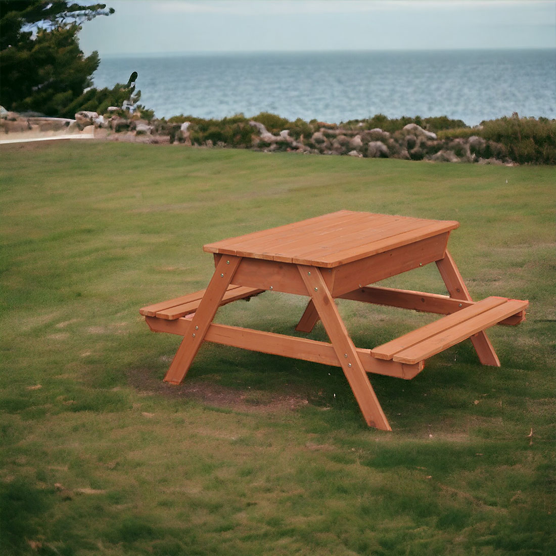 Градински Комплект GINGER HOME, Детска Маса за Пикник и Пясъчник C986 - Image 6