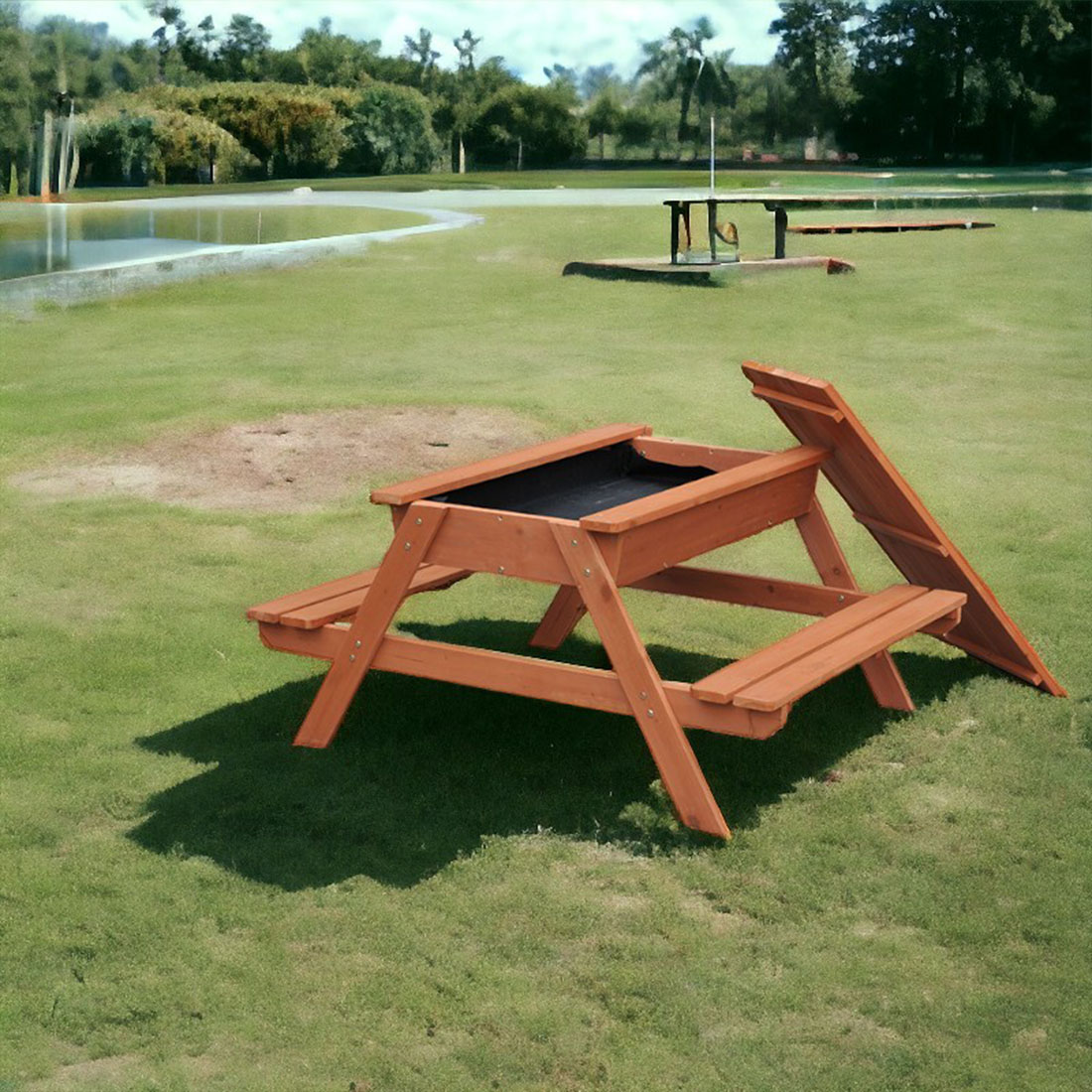 Градински Комплект GINGER HOME, Детска Маса за Пикник и Пясъчник C986 - Image 7
