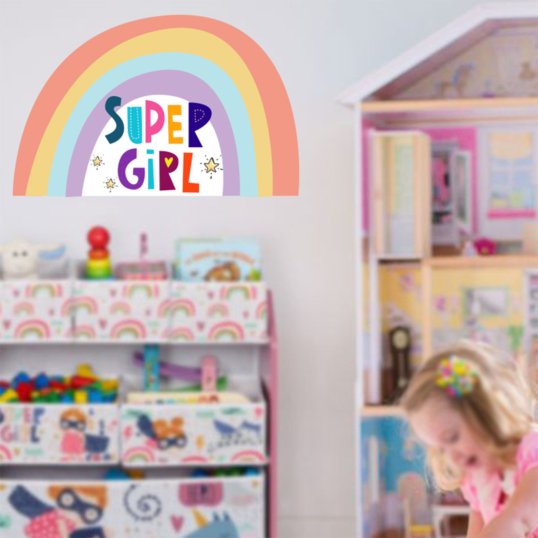 Комплект 2 броя стикери SUPER GIRL за декорация GH-SG-01 - Image 5