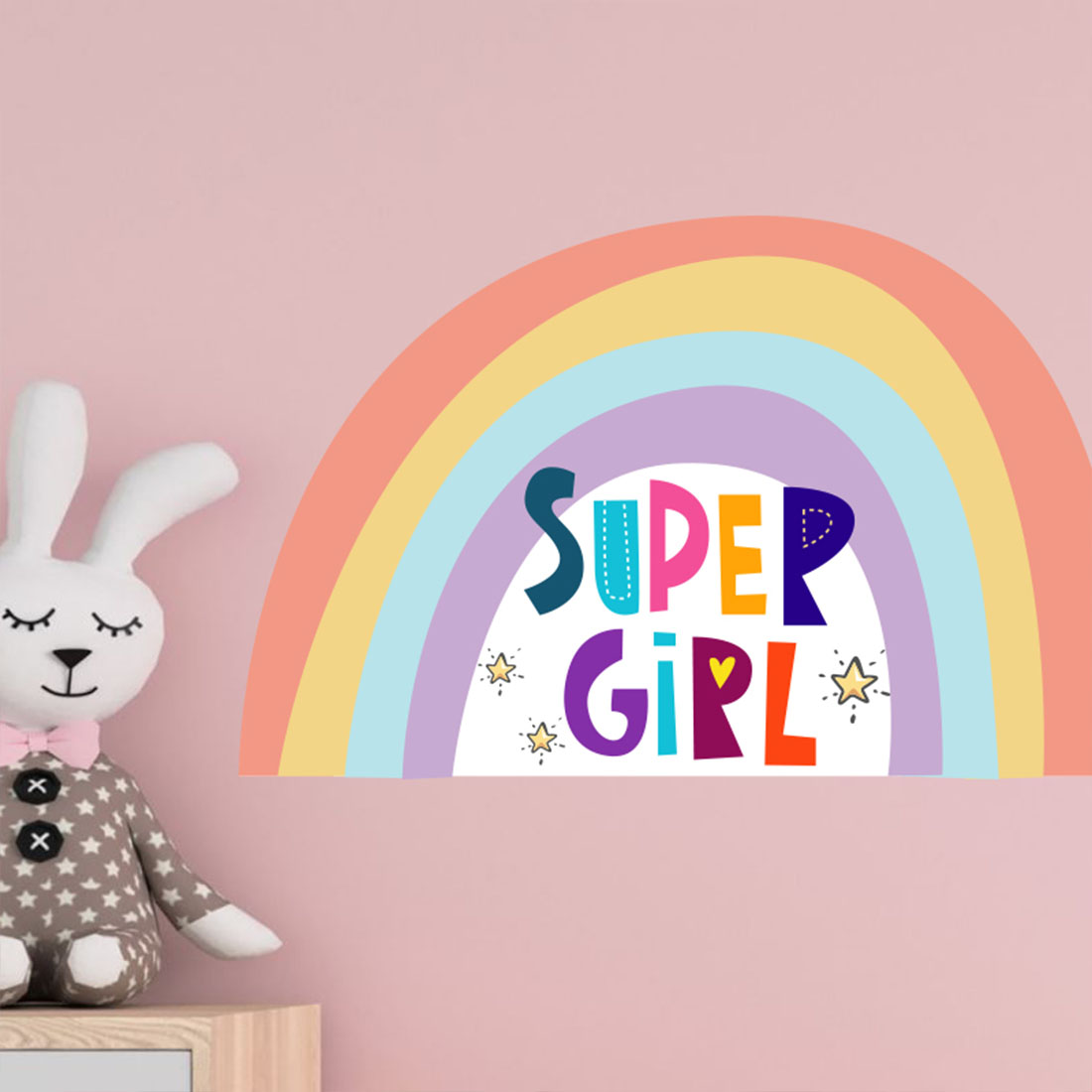 Комплект 2 броя стикери SUPER GIRL за декорация GH-SG-01 - Image 6