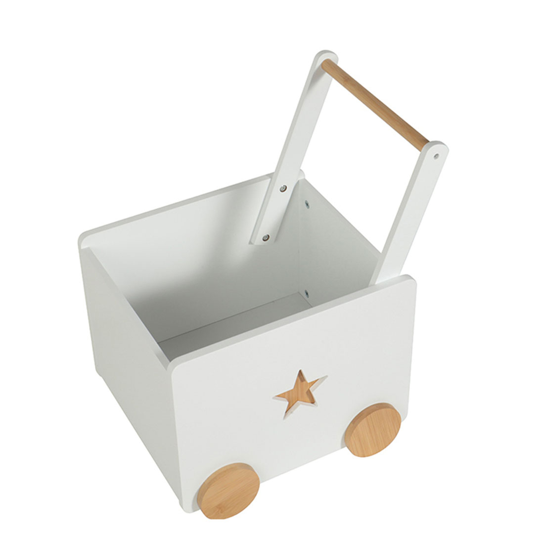 Кутия за Играчки GINGER HOME с Колелца, Дървена, Бяла, 38х45х54 см. JWTR-3330 - Image 7