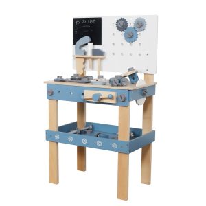 Детска Дървена Работилница с Инструменти, Синя, 46х26х67cm W03D242C