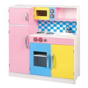 Детска Кухня, Дървена Играчка за Ролеви Игри с Цветен Дизайн TF5251