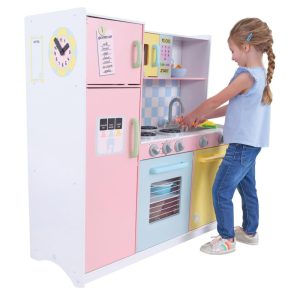Детска Кухня, Дървена Играчка за Ролеви Игри с Цветен Дизайн TF5251