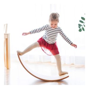 Дървена Дъска за Баланс – Безопасна Играчка за Деца, 82x30x15 см W01D028