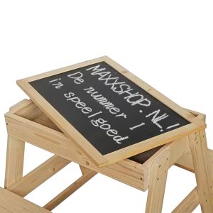 Детска Градинска Маса за Пикник с Черна Дъска и Място за Съхранение W08G434