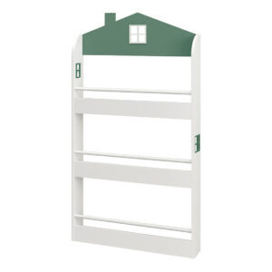 Детска Етажерка за Книги и Играчки – Къщичка, 3 Рафта, Дърво, 60x12x106 см JWTR-3478