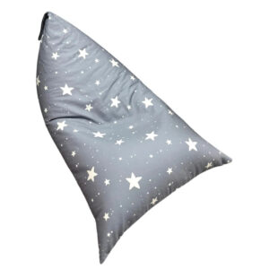 Детски Пуф Лежанка Little Stars, 100% Памук, Сив Барбарон със Звезди, 127x81x76 см