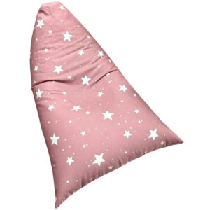 Детски Пуф Лежанка Little Stars, 100% Памук, Розов Барбарон със Звезди, 127x81x76 см